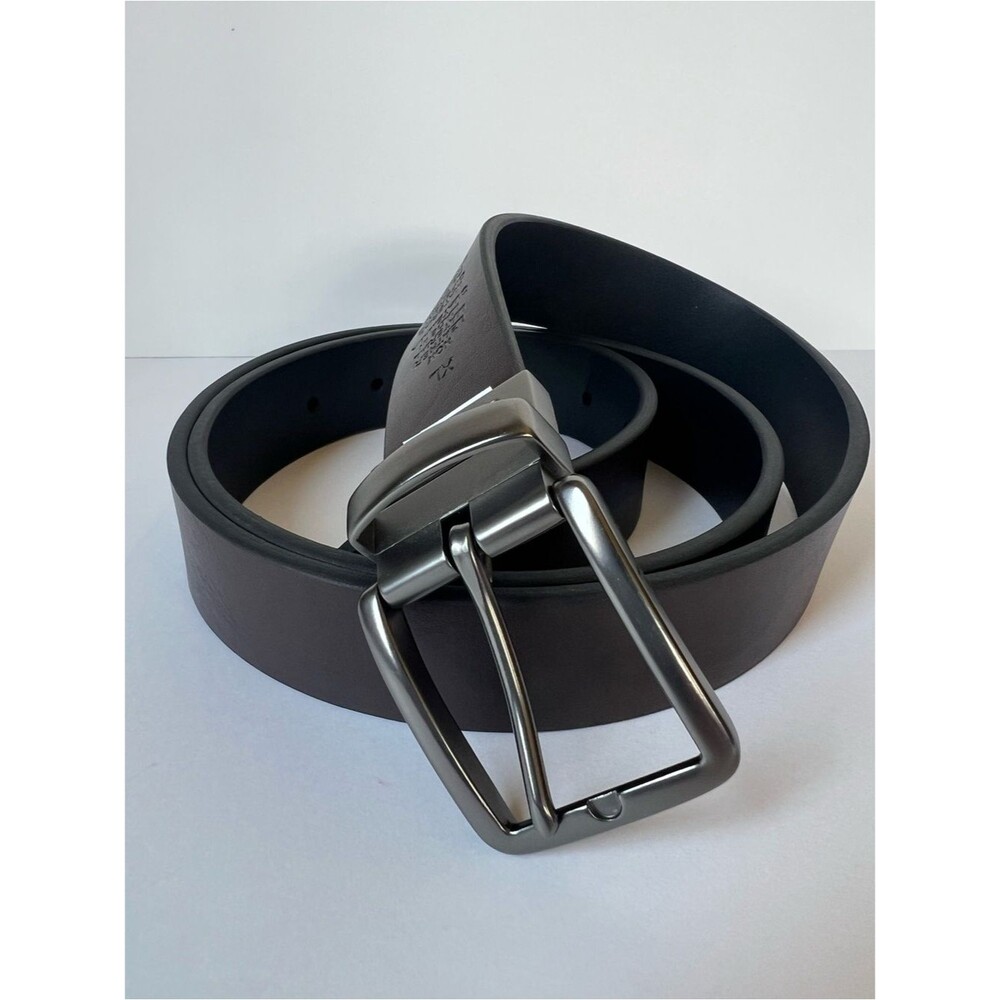 Men's Two-in-one Reversible Rotative Buckle Casual Dress Belt Black Brown SZ XL
